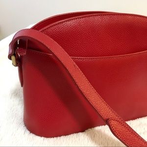 Vintage red Coach bag - leather 90s brass hardware